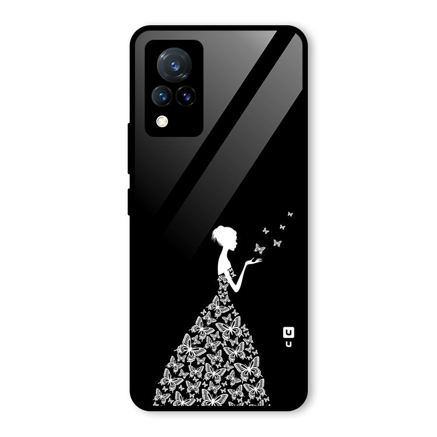 Butterfly Dress Glass Back Case for Vivo V21 5G
