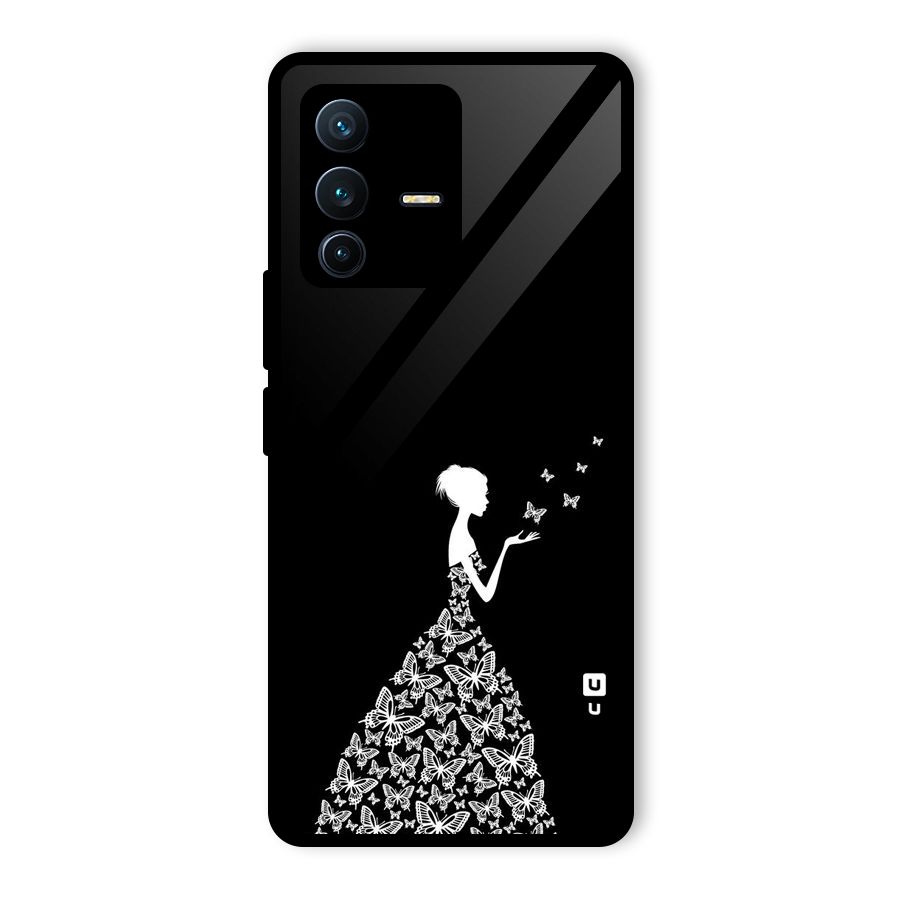 Butterfly Dress Glass Back Case for Vivo V23 Pro