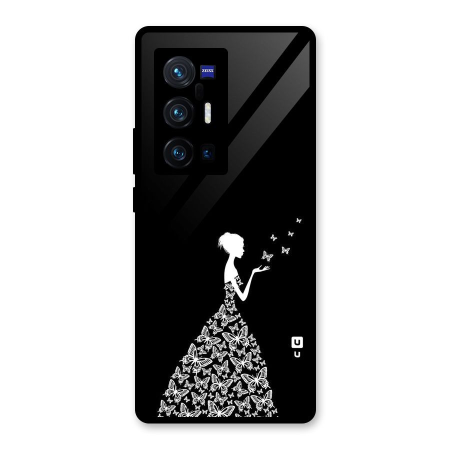 Butterfly Dress Glass Back Case for Vivo X70 Pro Plus