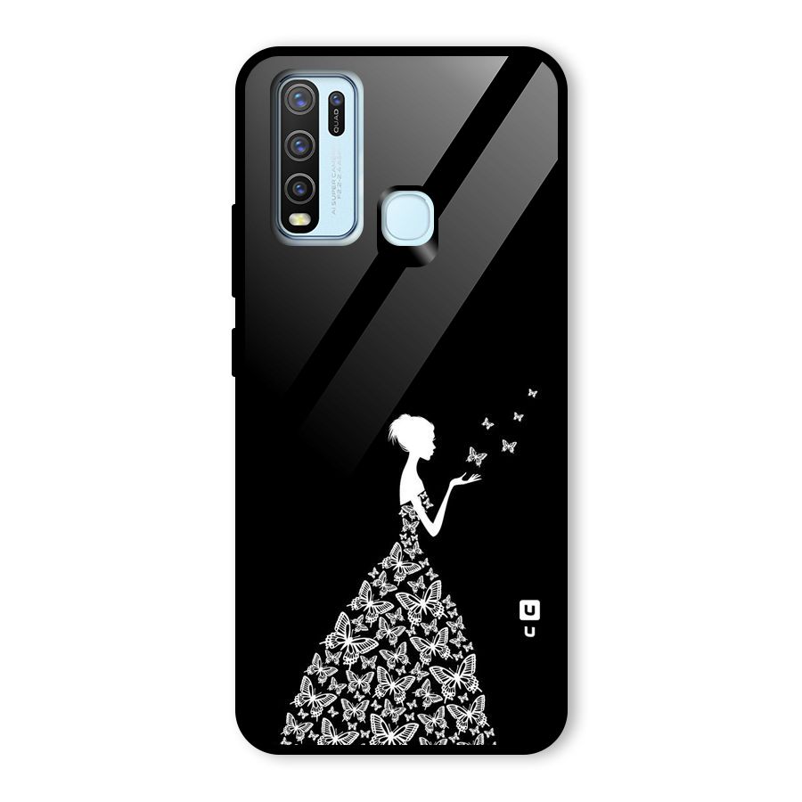 Butterfly Dress Glass Back Case for Vivo Y30