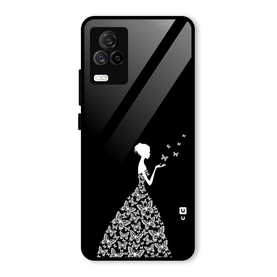 Butterfly Dress Glass Back Case for Vivo iQOO 7 Legend 5G