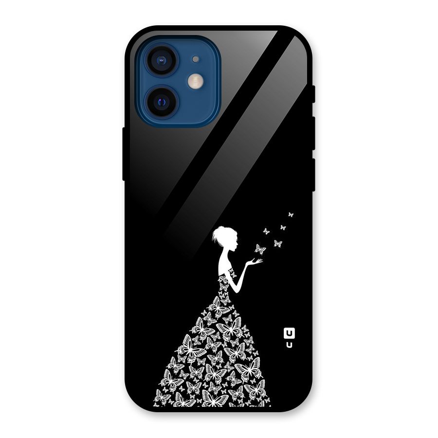Butterfly Dress Glass Back Case for iPhone 12 Mini