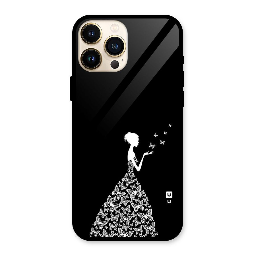 Butterfly Dress Glass Back Case for iPhone 13 Pro Max