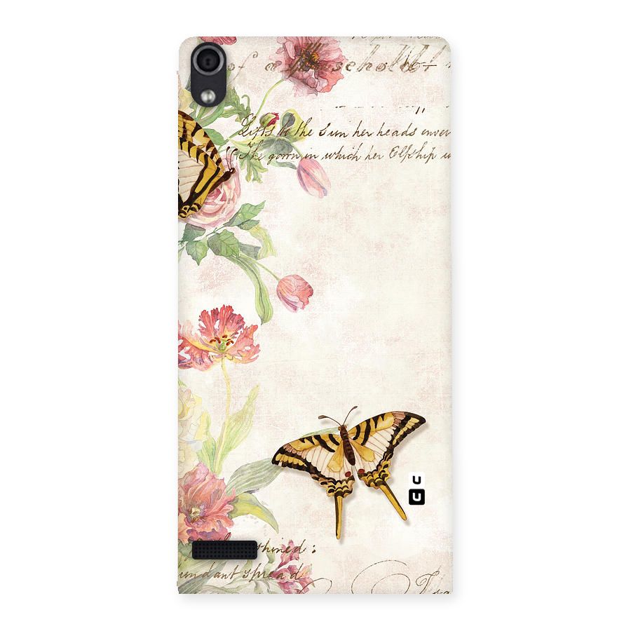 Butterfly Floral Back Case for Ascend P6