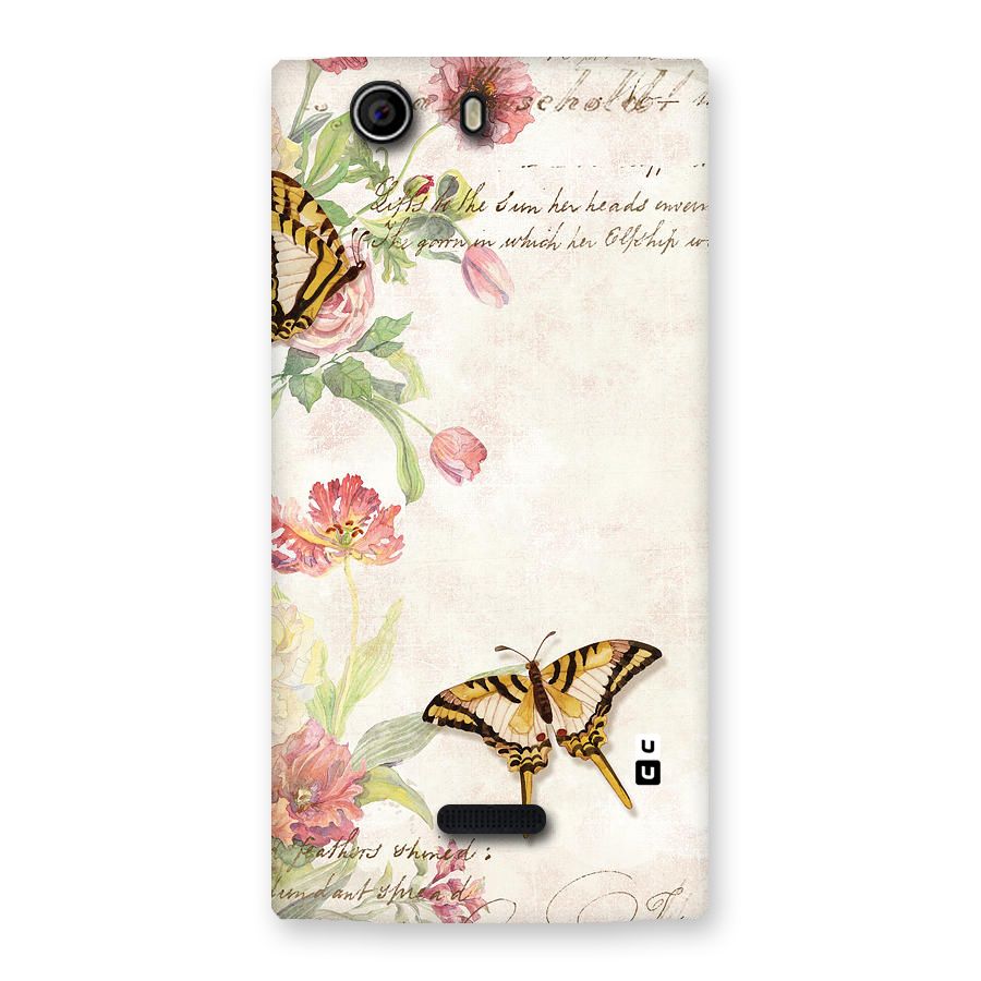 Butterfly Floral Back Case for Canvas Nitro 2 E311