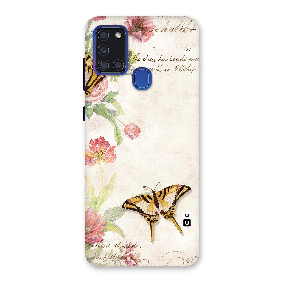 Butterfly Floral Back Case for Galaxy A21s