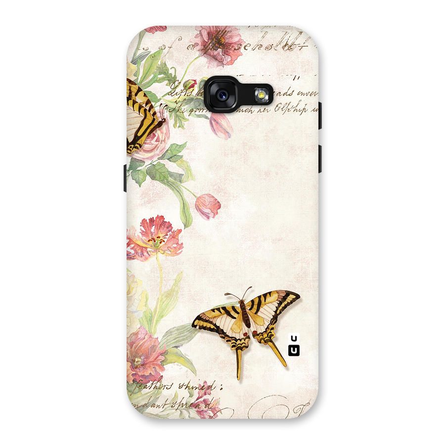 Butterfly Floral Back Case for Galaxy A3 (2017)