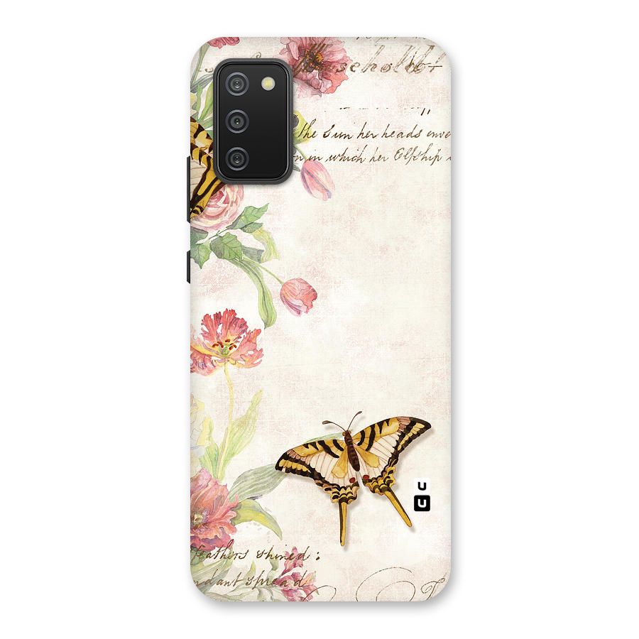 Butterfly Floral Back Case for Galaxy M02s