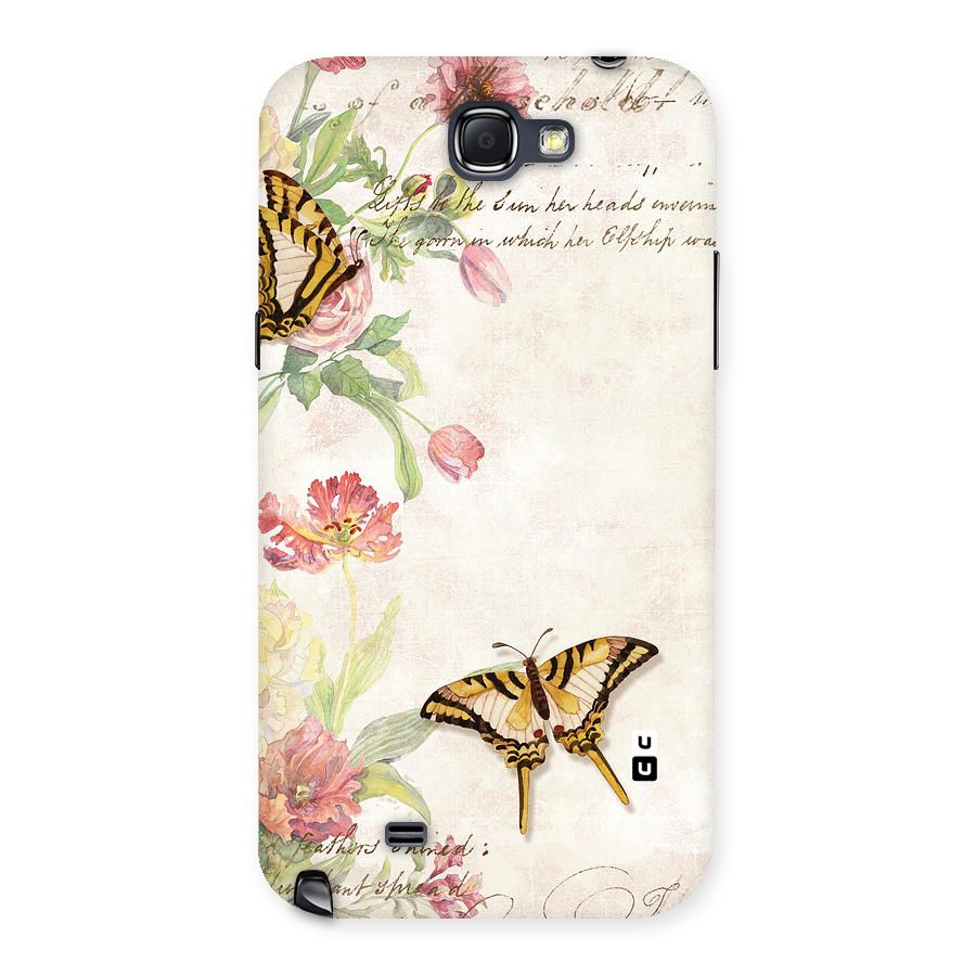 Butterfly Floral Back Case for Galaxy Note 2