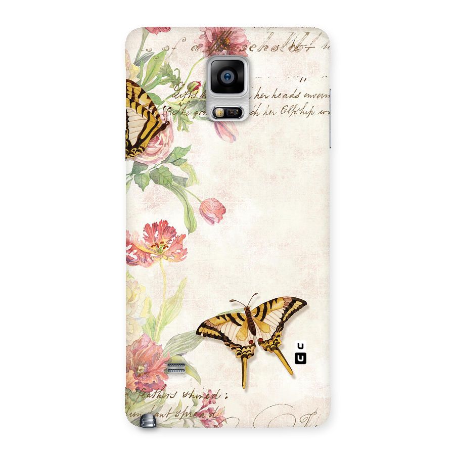 Butterfly Floral Back Case for Galaxy Note 4