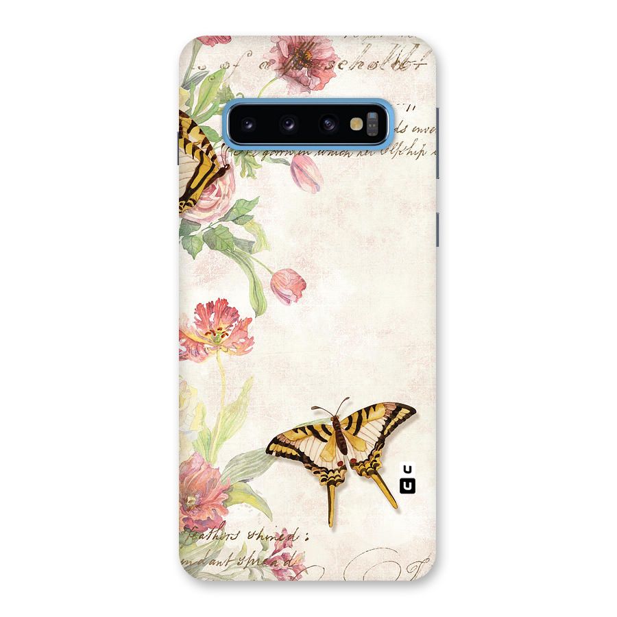 Butterfly Floral Back Case for Galaxy S10