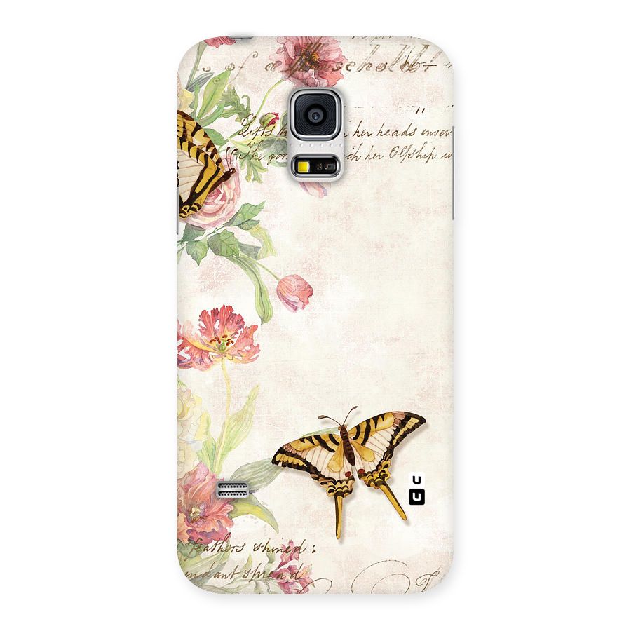 Butterfly Floral Back Case for Galaxy S5 Mini