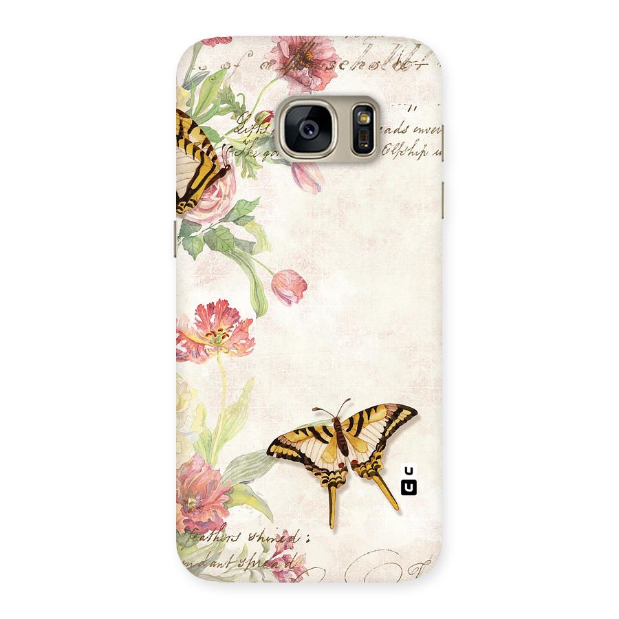 Butterfly Floral Back Case for Galaxy S7