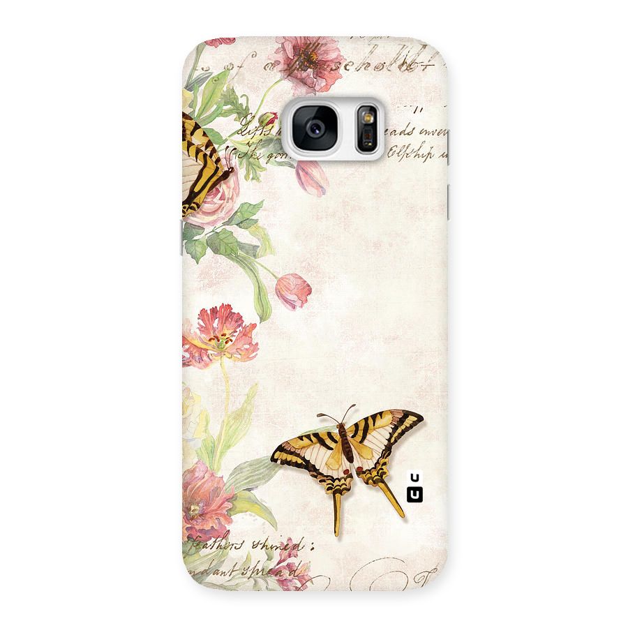 Butterfly Floral Back Case for Galaxy S7 Edge