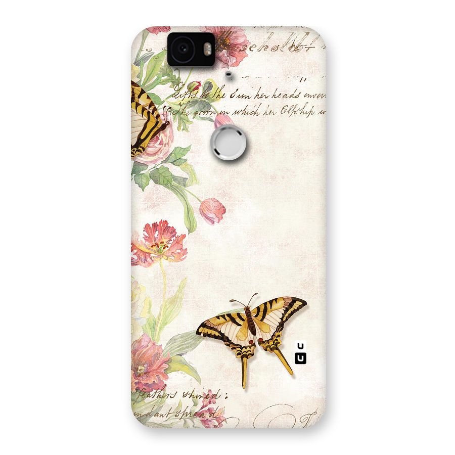 Butterfly Floral Back Case for Google Nexus-6P