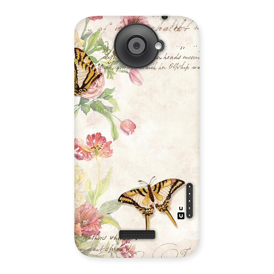 Butterfly Floral Back Case for HTC One X