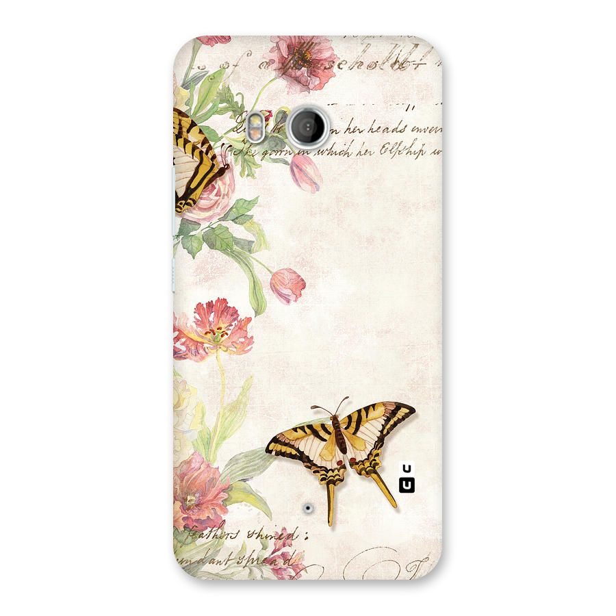 Butterfly Floral Back Case for HTC U11
