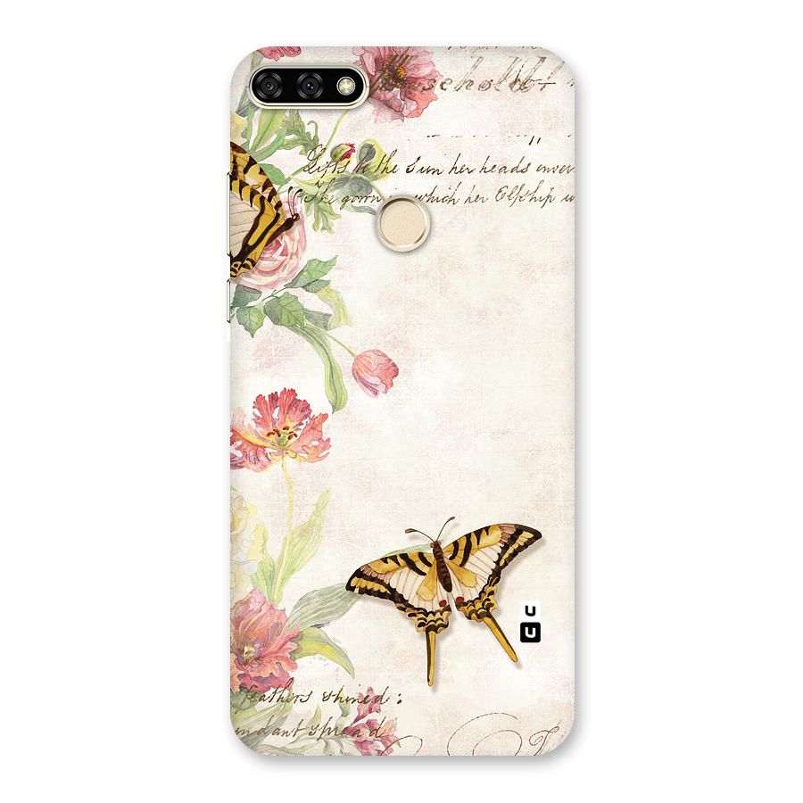Butterfly Floral Back Case for Honor 7A
