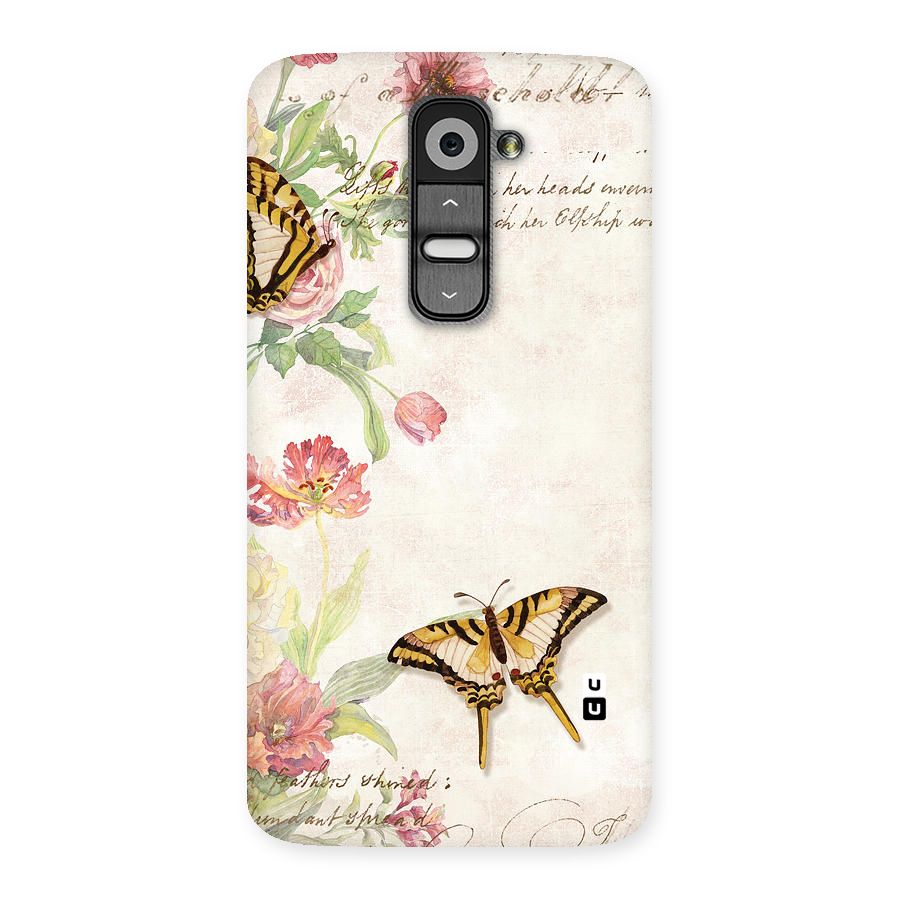 Butterfly Floral Back Case for LG G2