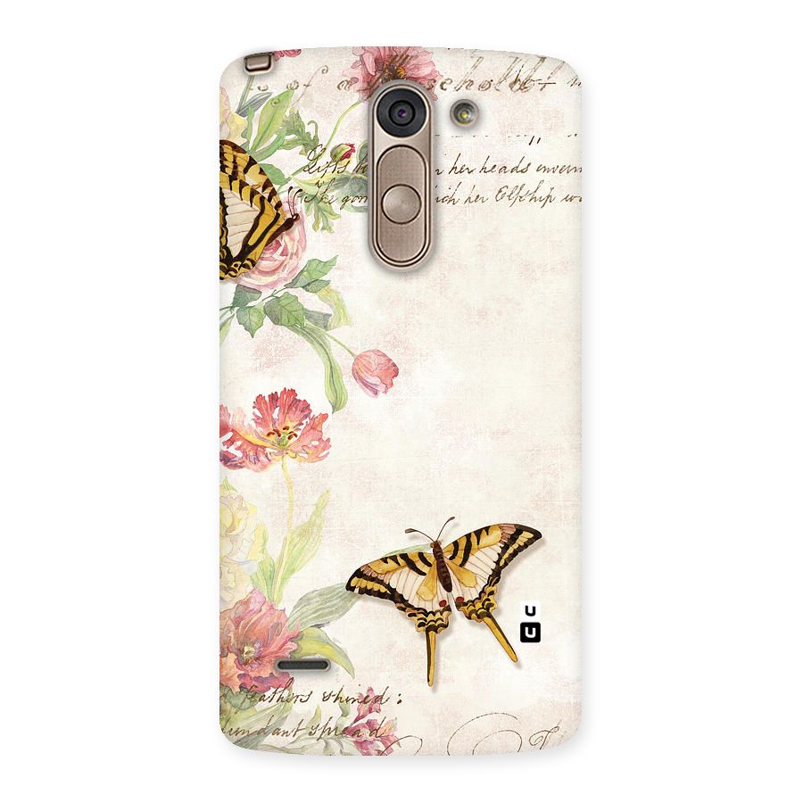 Butterfly Floral Back Case for LG G3 Stylus