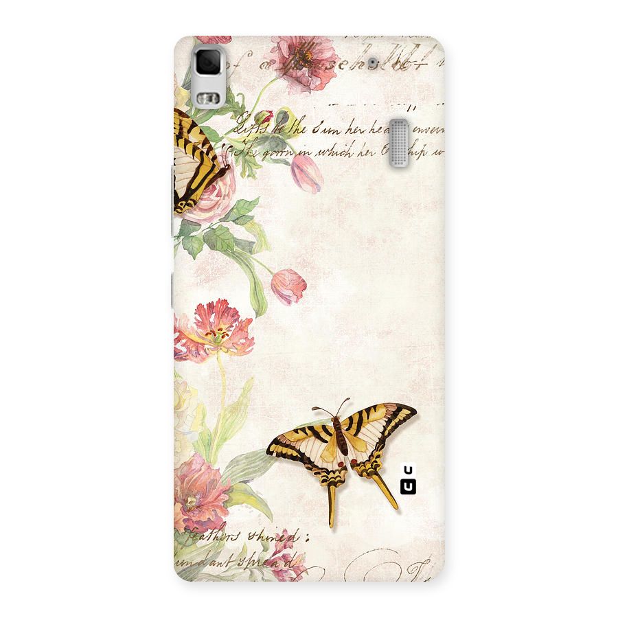 Butterfly Floral Back Case for Lenovo K3 Note
