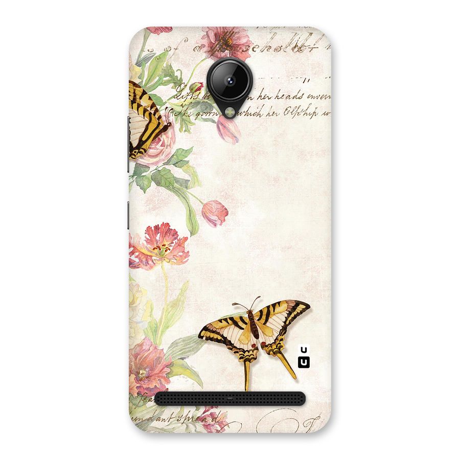 Butterfly Floral Back Case for Lenovo C2