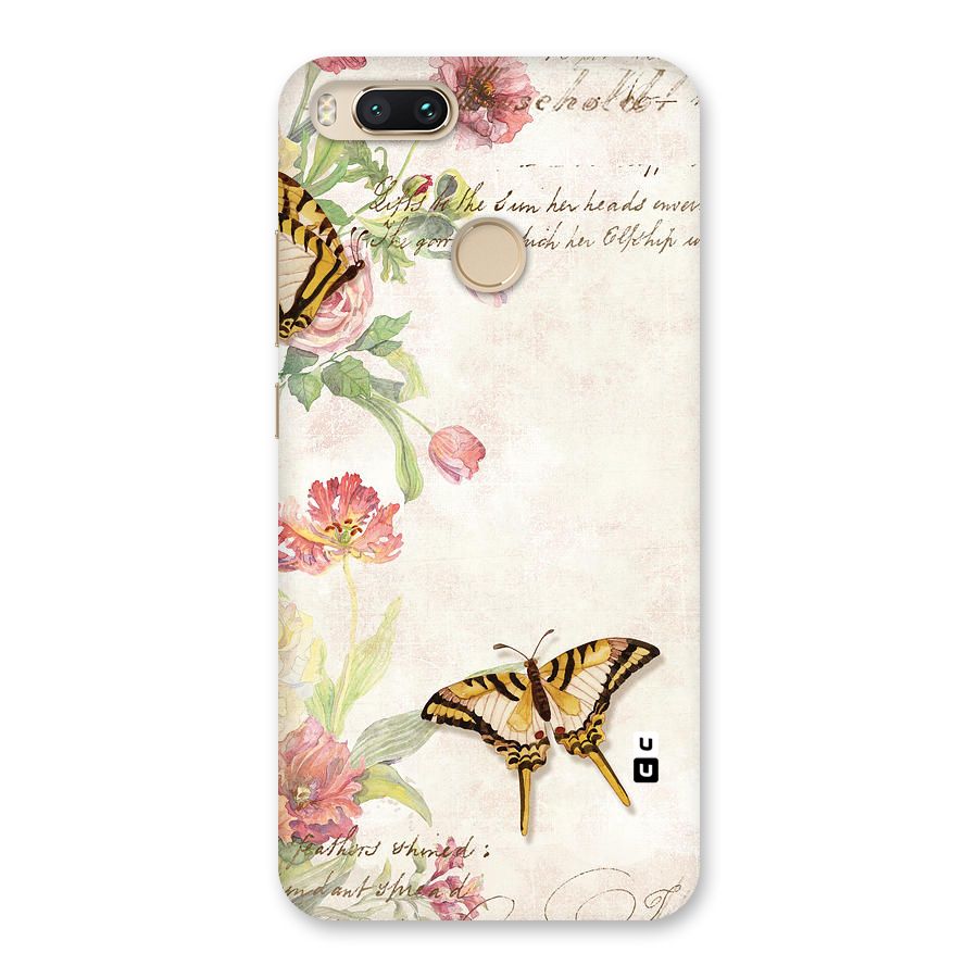 Butterfly Floral Back Case for Mi A1
