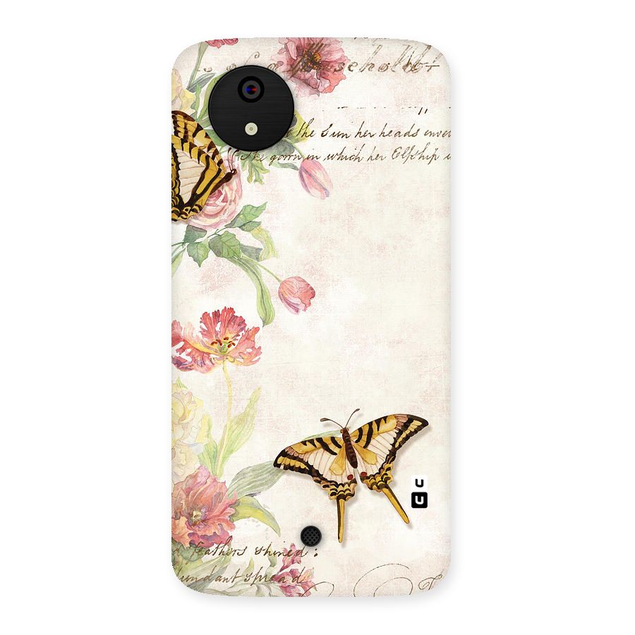 Butterfly Floral Back Case for Micromax Canvas A1