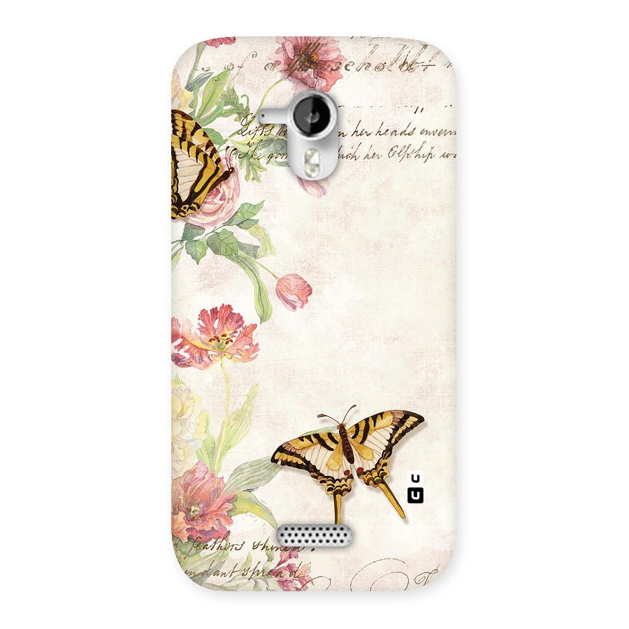 Butterfly Floral Back Case for Micromax Canvas HD A116