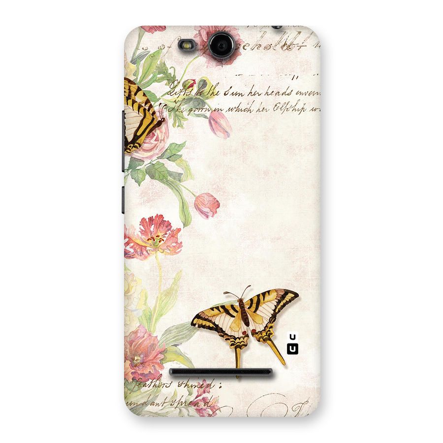 Butterfly Floral Back Case for Micromax Canvas Juice 3 Q392
