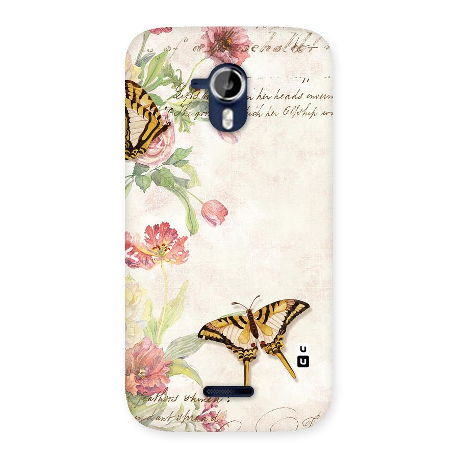 Butterfly Floral Back Case for Micromax Canvas Magnus A117
