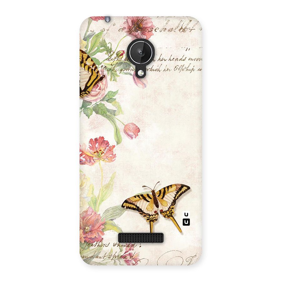 Butterfly Floral Back Case for Micromax Canvas Spark Q380