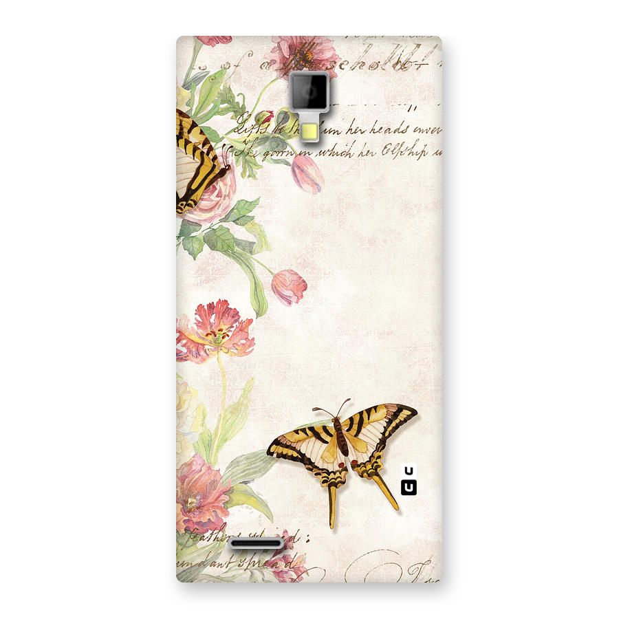 Butterfly Floral Back Case for Micromax Canvas Xpress A99
