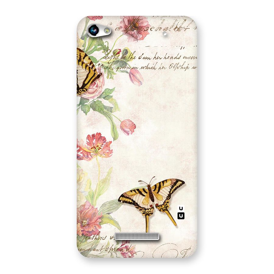 Butterfly Floral Back Case for Micromax Hue 2