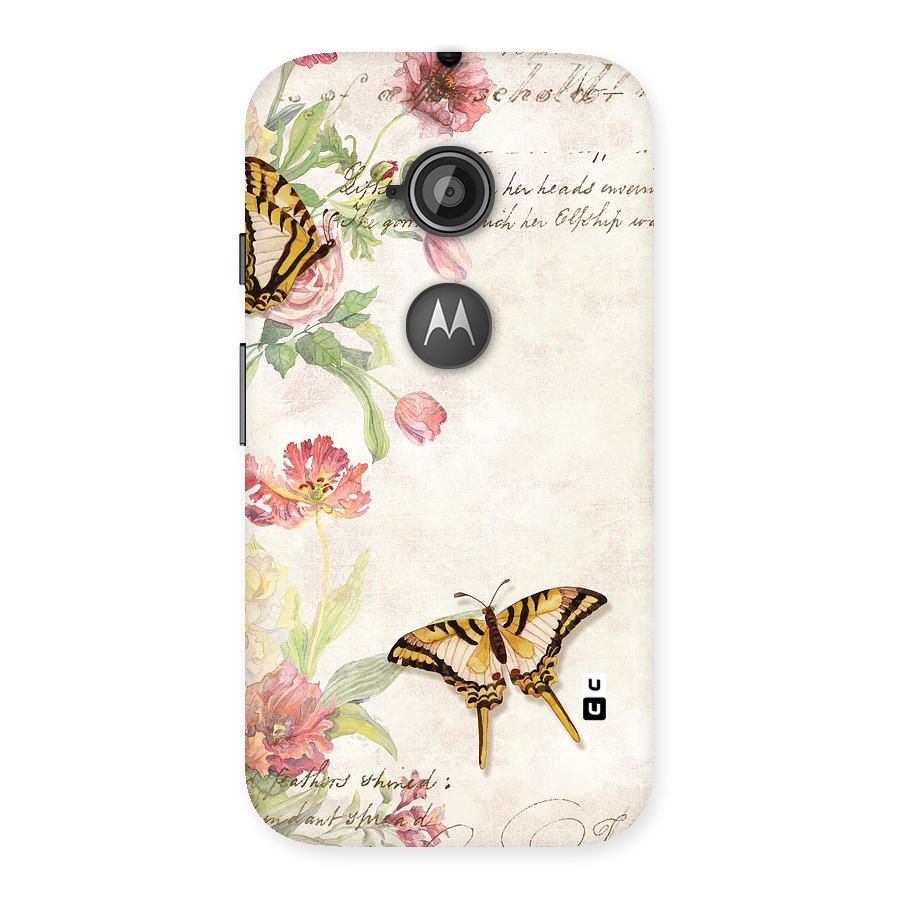 Butterfly Floral Back Case for Moto E 2nd Gen