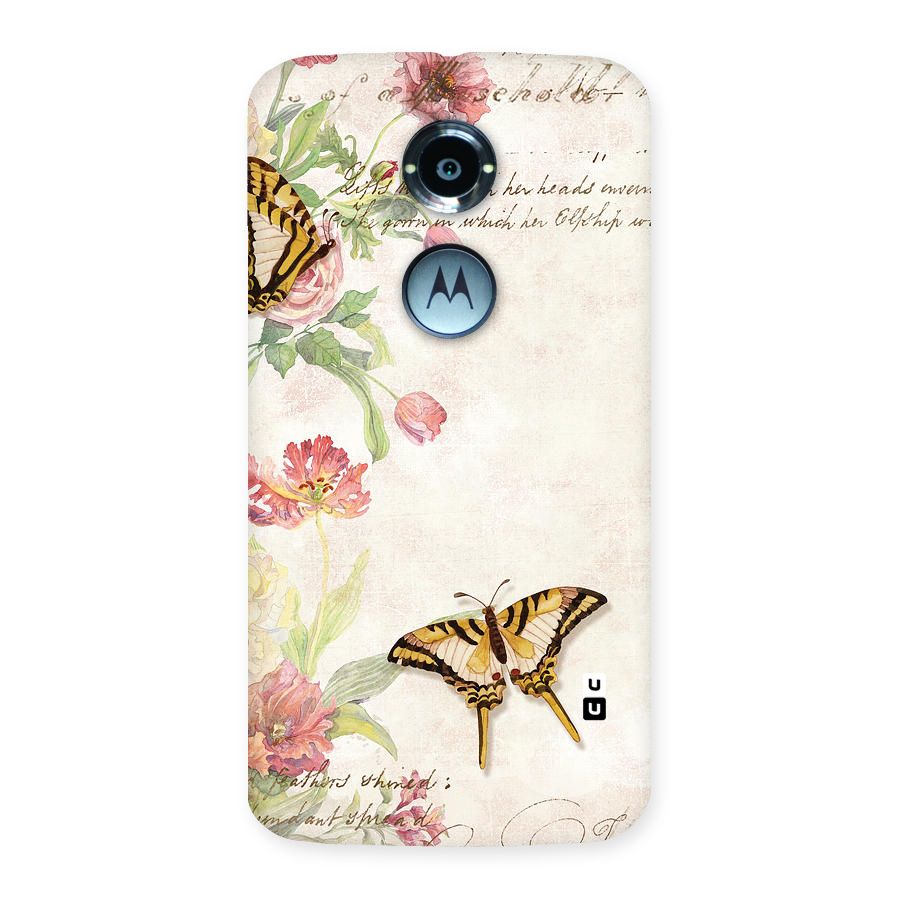 Butterfly Floral Back Case for Moto X 2nd Gen