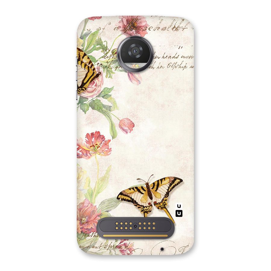 Butterfly Floral Back Case for Moto Z2 Play