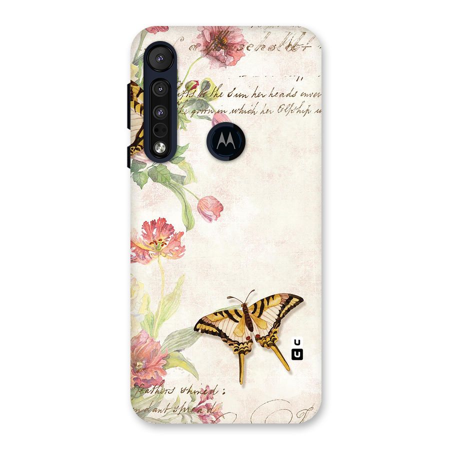 Butterfly Floral Back Case for Motorola One Macro