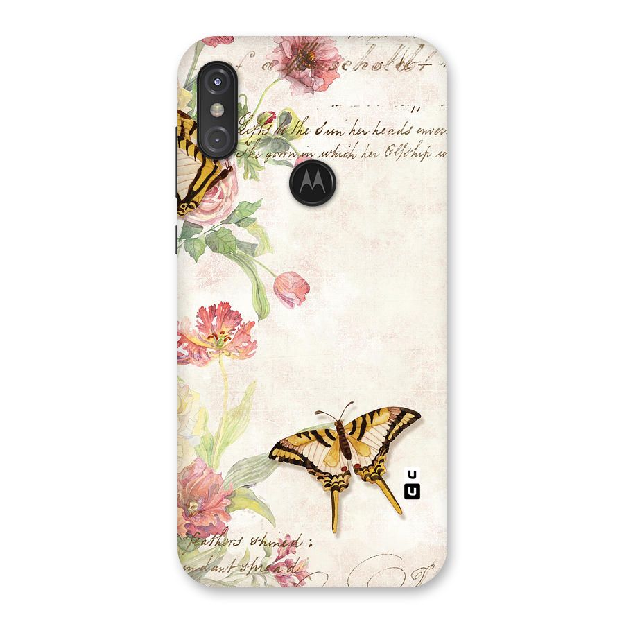 Butterfly Floral Back Case for Motorola One Power