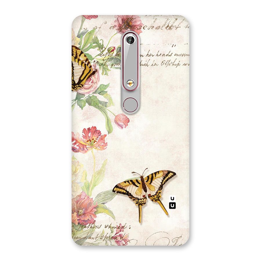 Butterfly Floral Back Case for Nokia 6.1