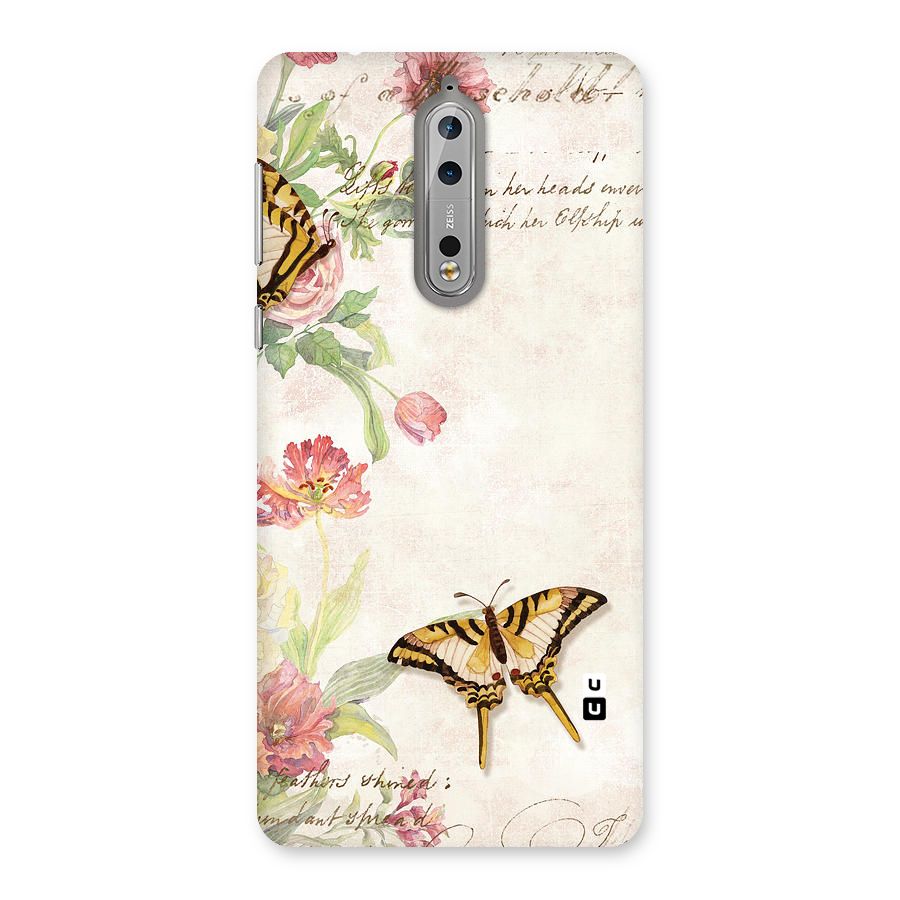 Butterfly Floral Back Case for Nokia 8