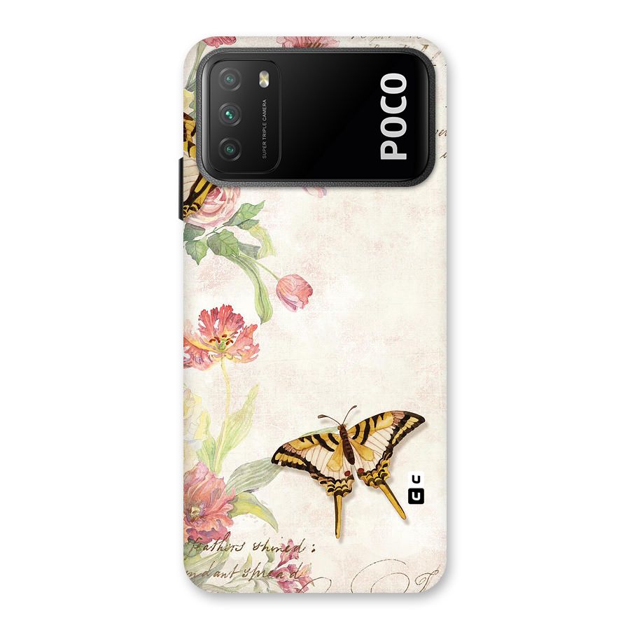 Butterfly Floral Back Case for Poco M3