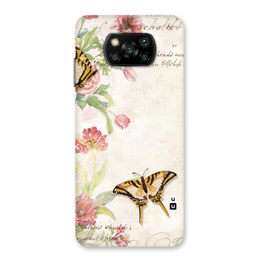 Butterfly Floral Back Case for Poco X3