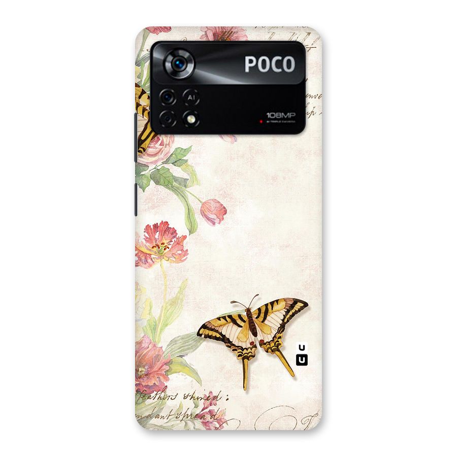 Butterfly Floral Back Case for Poco X4 Pro 5G