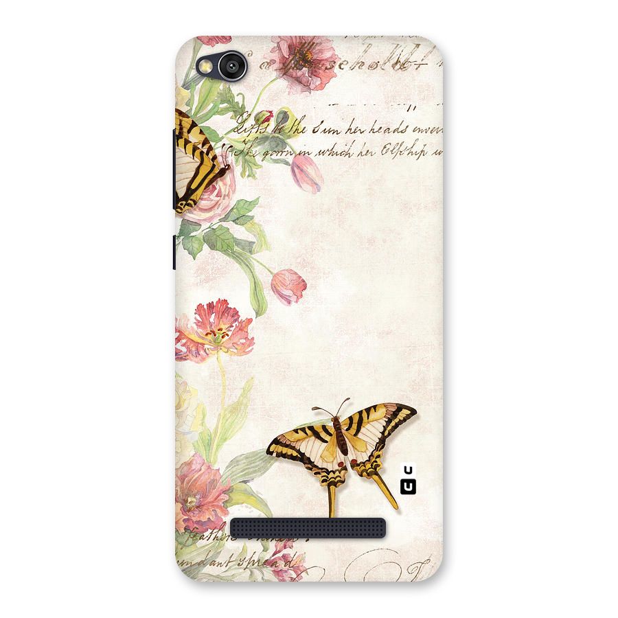 Butterfly Floral Back Case for Redmi 4A