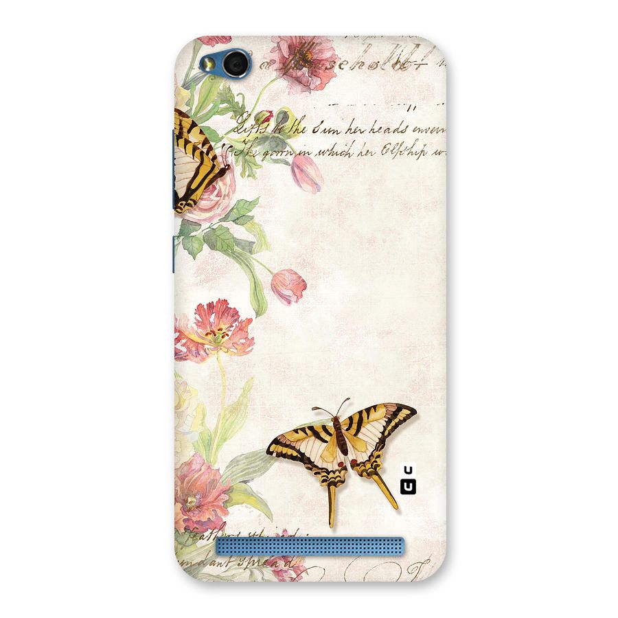 Butterfly Floral Back Case for Redmi 5A