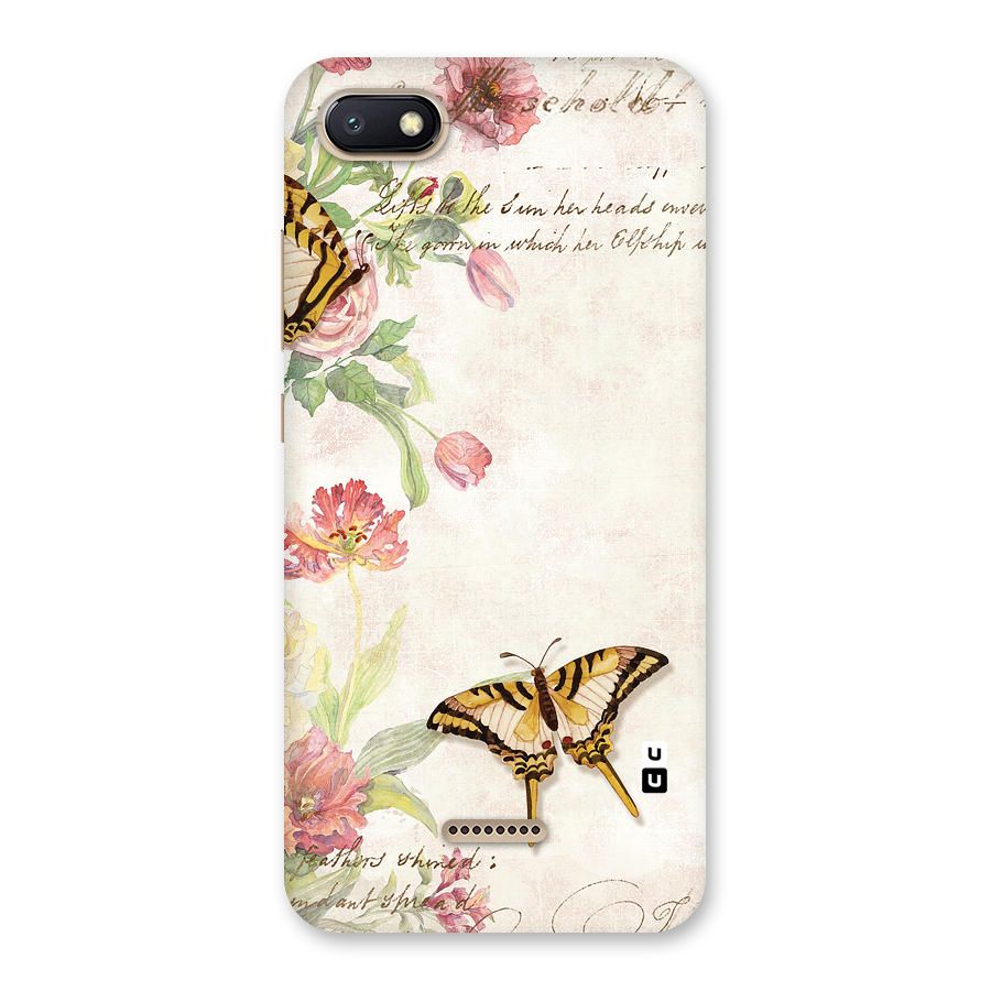 Butterfly Floral Back Case for Redmi 6A