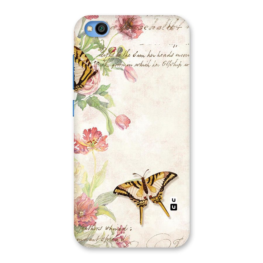 Butterfly Floral Back Case for Redmi Go
