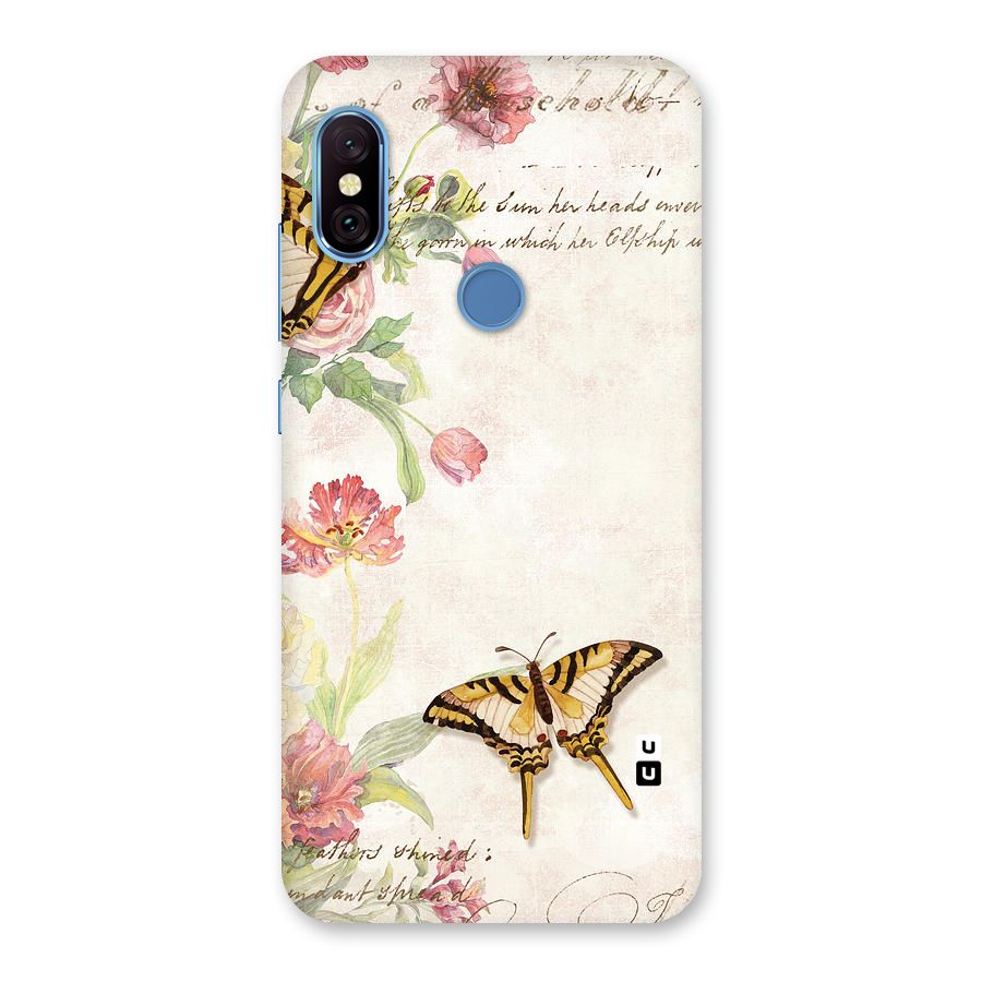 Butterfly Floral Back Case for Redmi Note 6 Pro