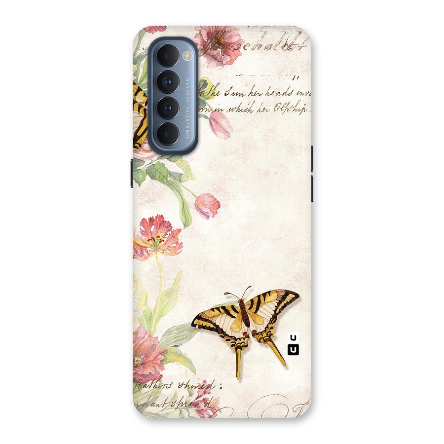 Butterfly Floral Back Case for Reno4 Pro